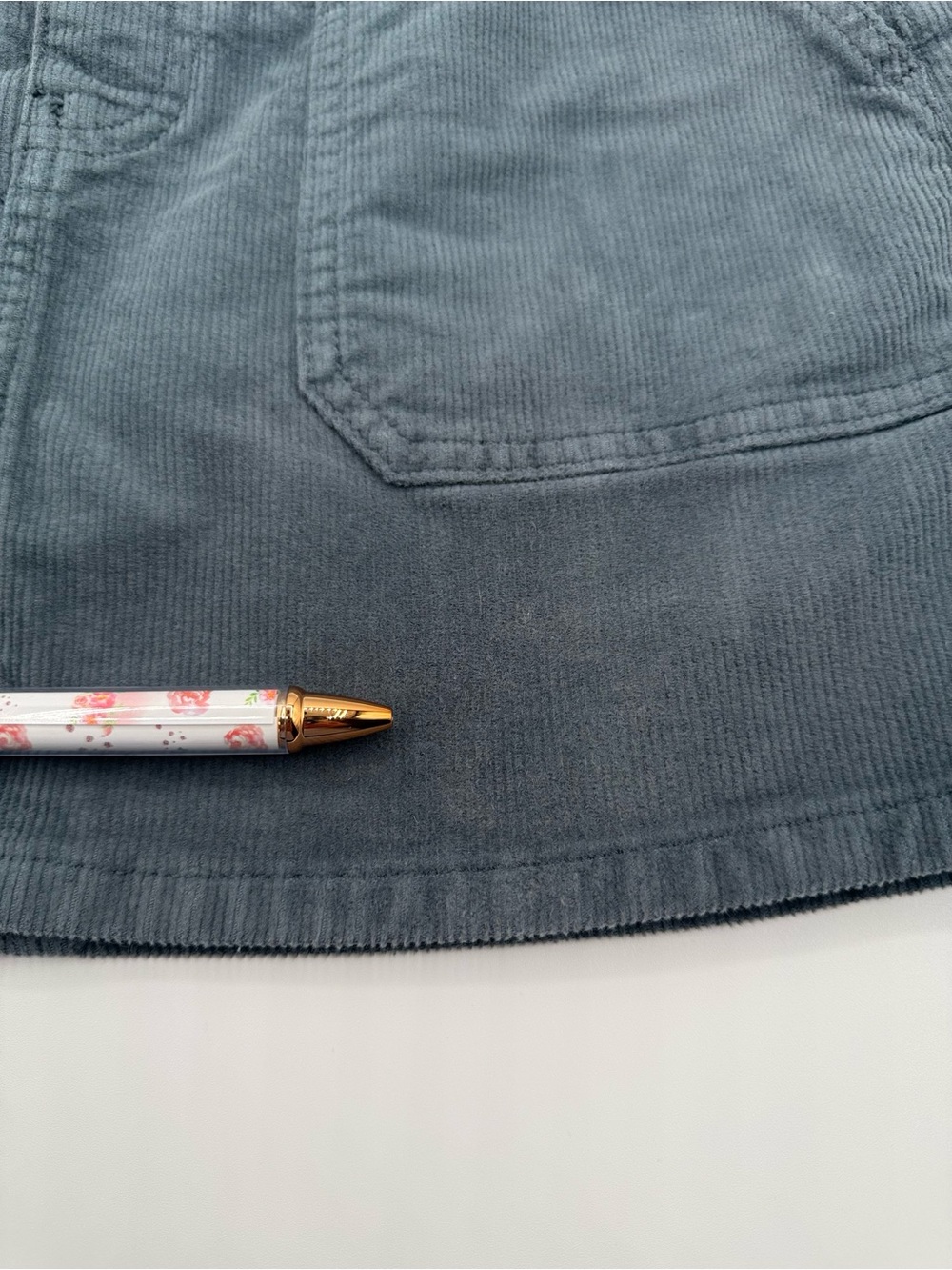 American Eagle Women’s Stormy Blue Corduroy Stretch High Rise Mini Skirt Size 8 - Picture 8 of 8